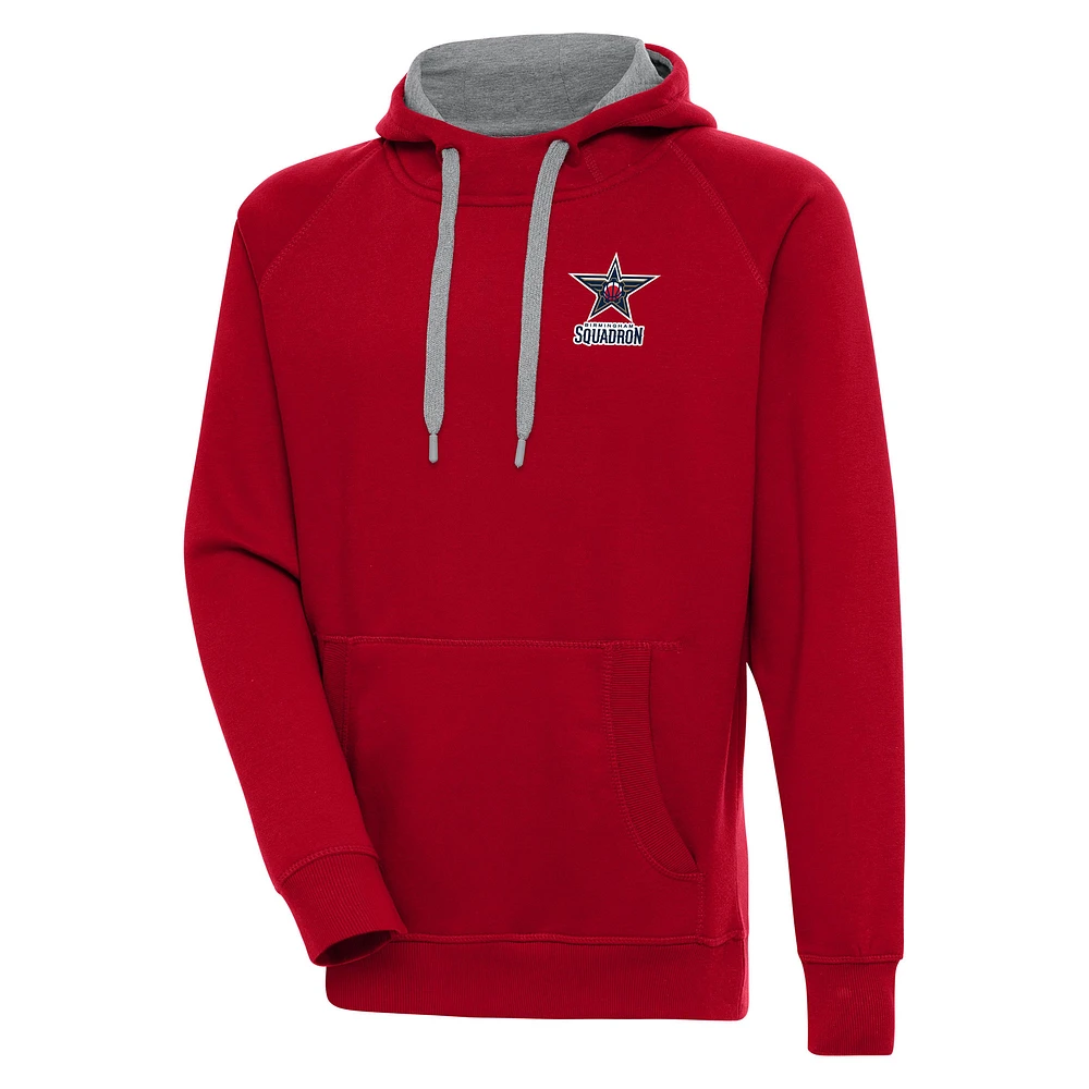 Men's Antigua Red Birmingham Squadron Victory Pullover Hoodie