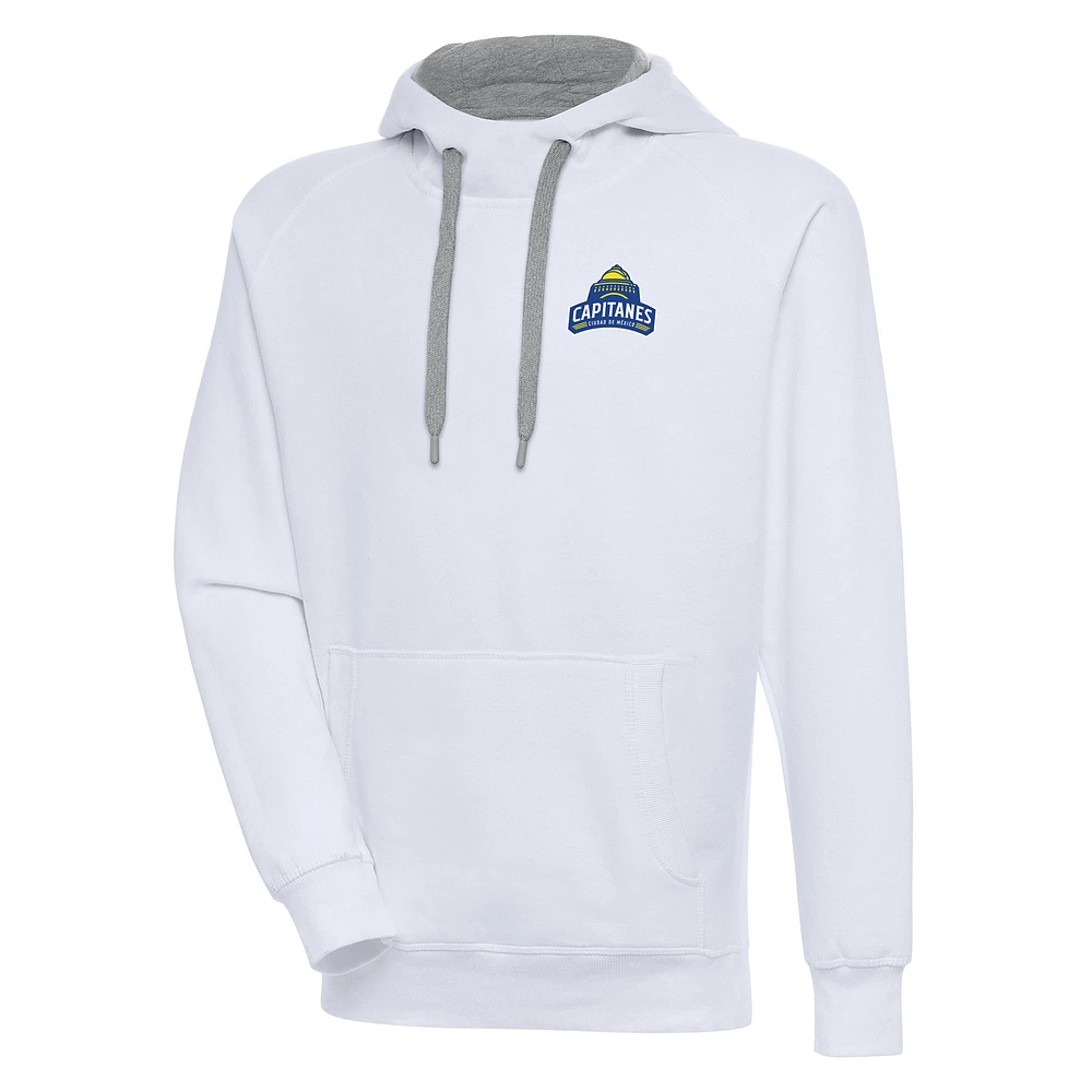 Men's Antigua White Capitanes de Ciudad Mexico Victory Pullover Hoodie