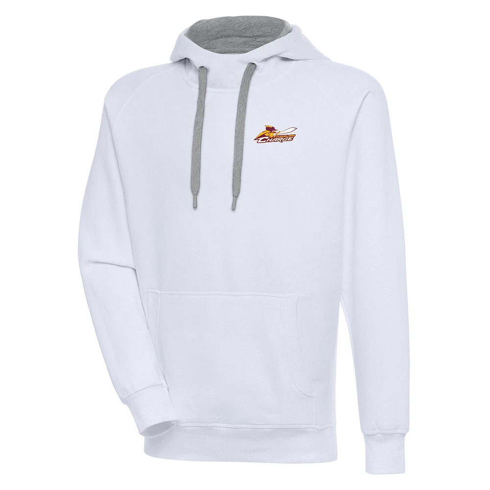 Men's Antigua White Cleveland Charge Victory Pullover Hoodie