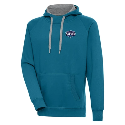 Men's Antigua Teal Greensboro Swarm Victory Pullover Hoodie