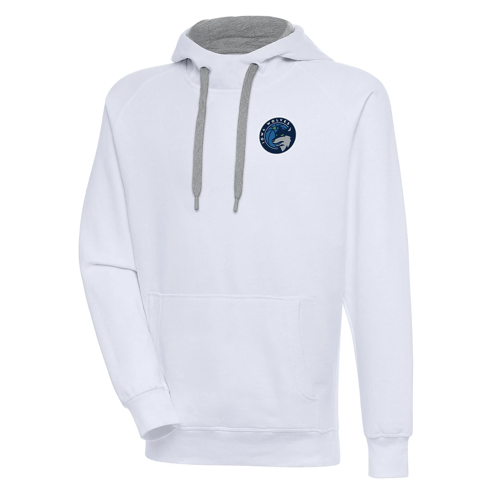 Men's Antigua White Iowa Wolves Victory Pullover Hoodie