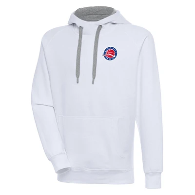 Men's Antigua White Motor City Cruise Victory Pullover Hoodie
