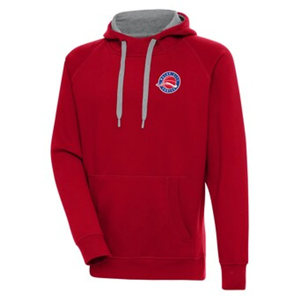 Men's Antigua Red Motor City Cruise Victory Pullover Hoodie