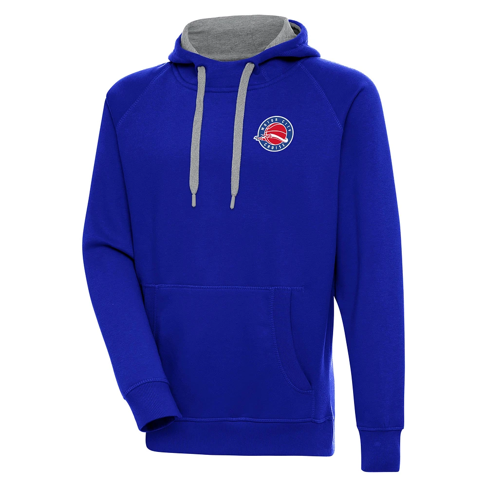 Men's Antigua Royal Motor City Cruise Victory Pullover Hoodie