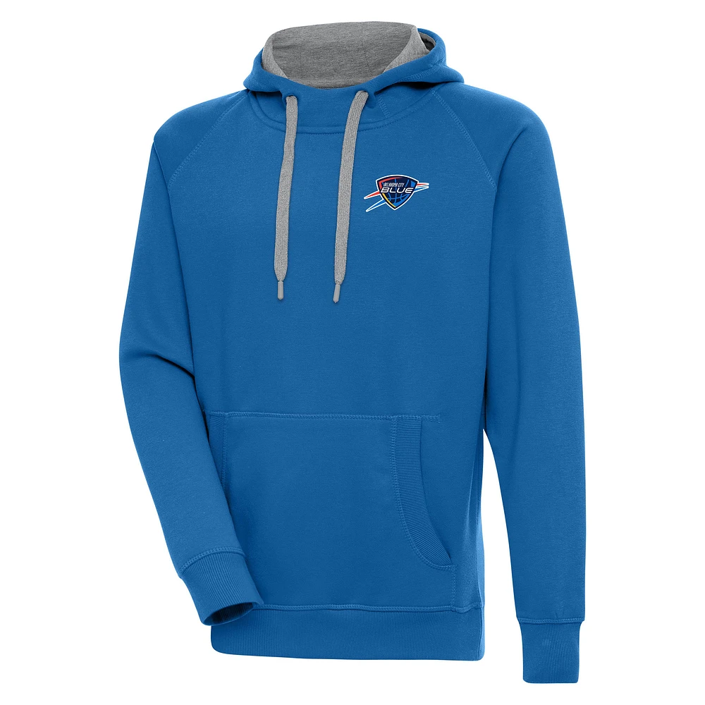 Men's Antigua Blue Oklahoma City Victory Pullover Hoodie