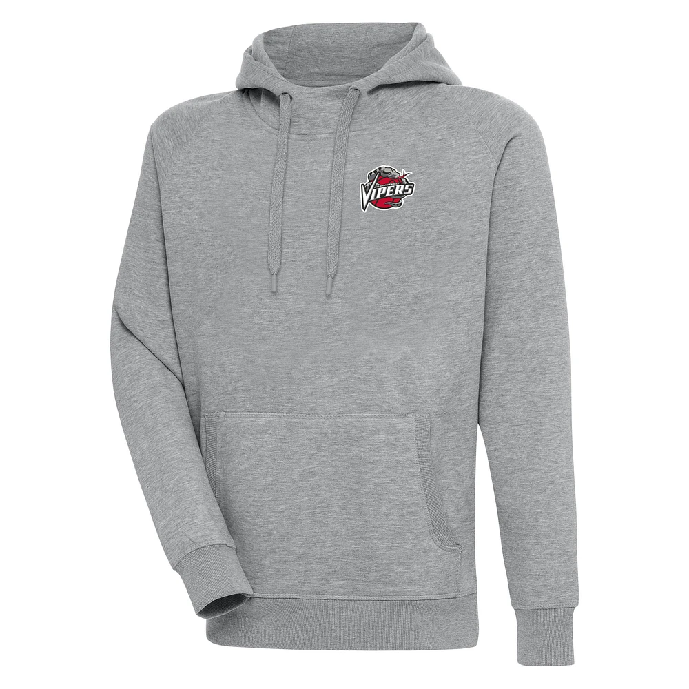 Men's Antigua Heather Gray Rio Grande Valley Vipers Victory Pullover Hoodie