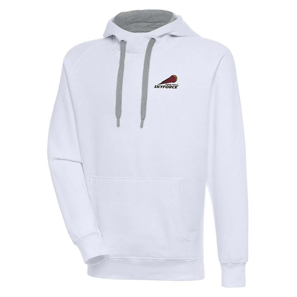 Men's Antigua White Sioux Falls Skyforce Victory Pullover Hoodie