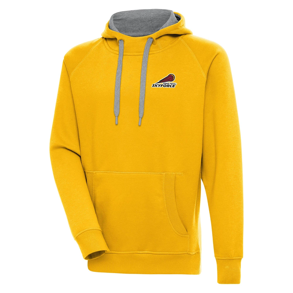 Men's Antigua Gold Sioux Falls Skyforce Victory Pullover Hoodie