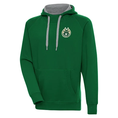 Men's Antigua Forest Green Wisconsin Herd Victory Pullover Hoodie