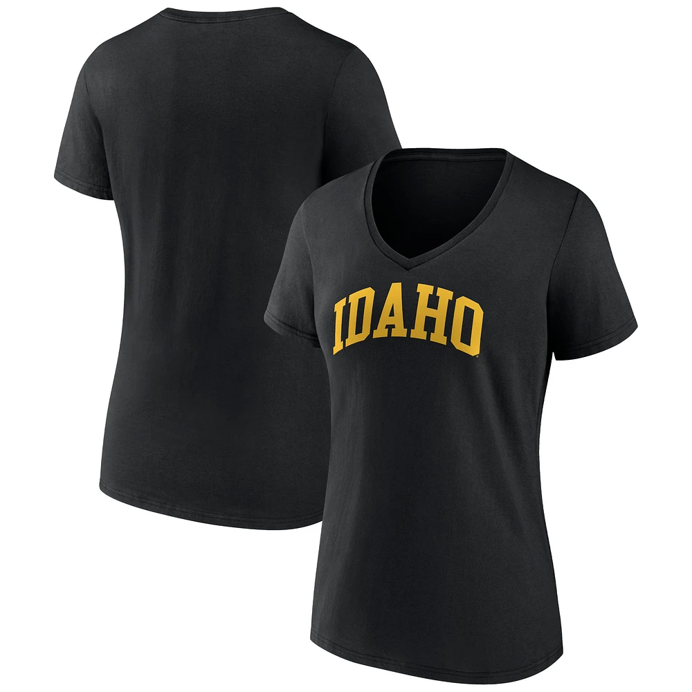 Women's Black Idaho Vandals Basic Arch V-Neck T-Shirt