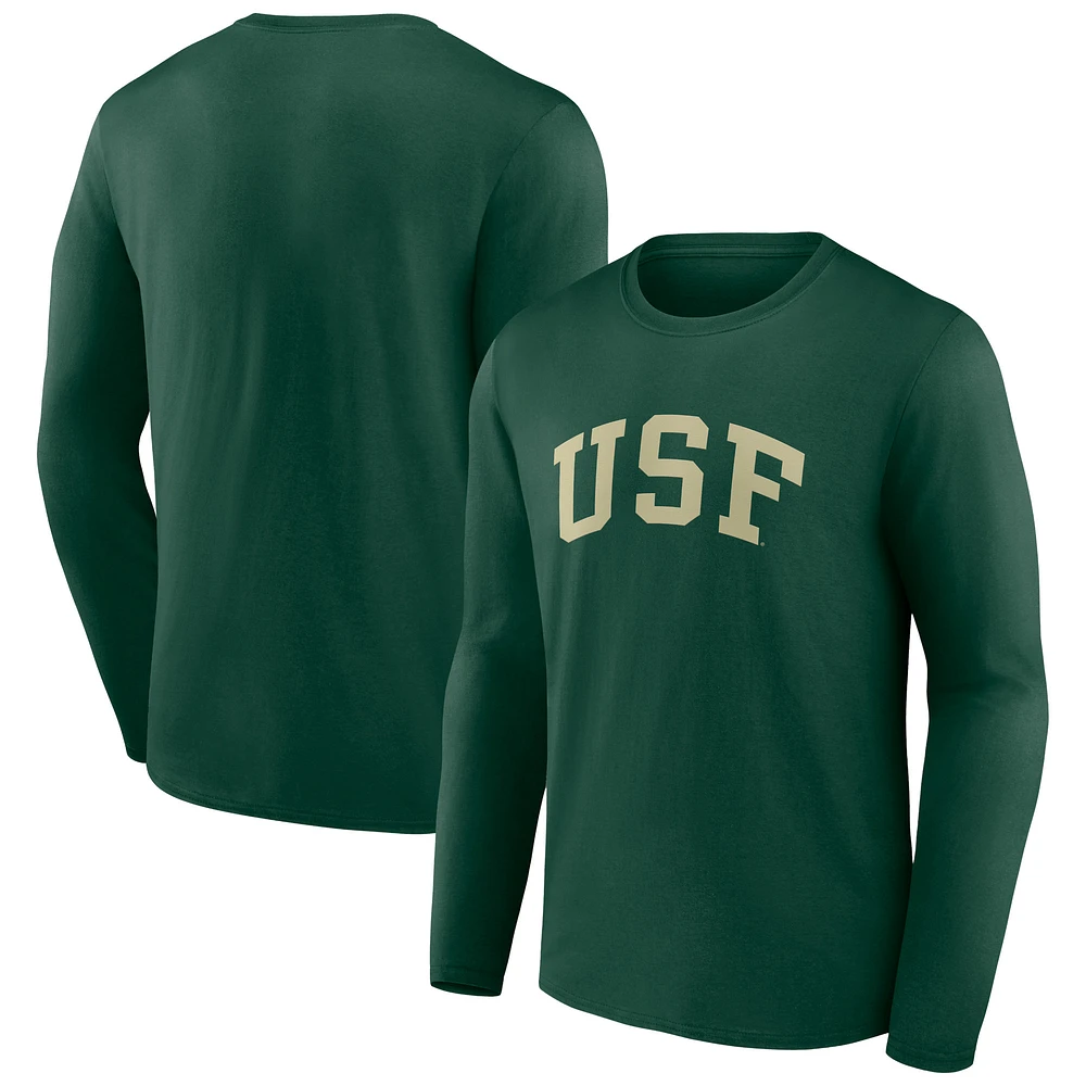 Men's Green South Florida Bulls Basic Arch Long Sleeve T-Shirt