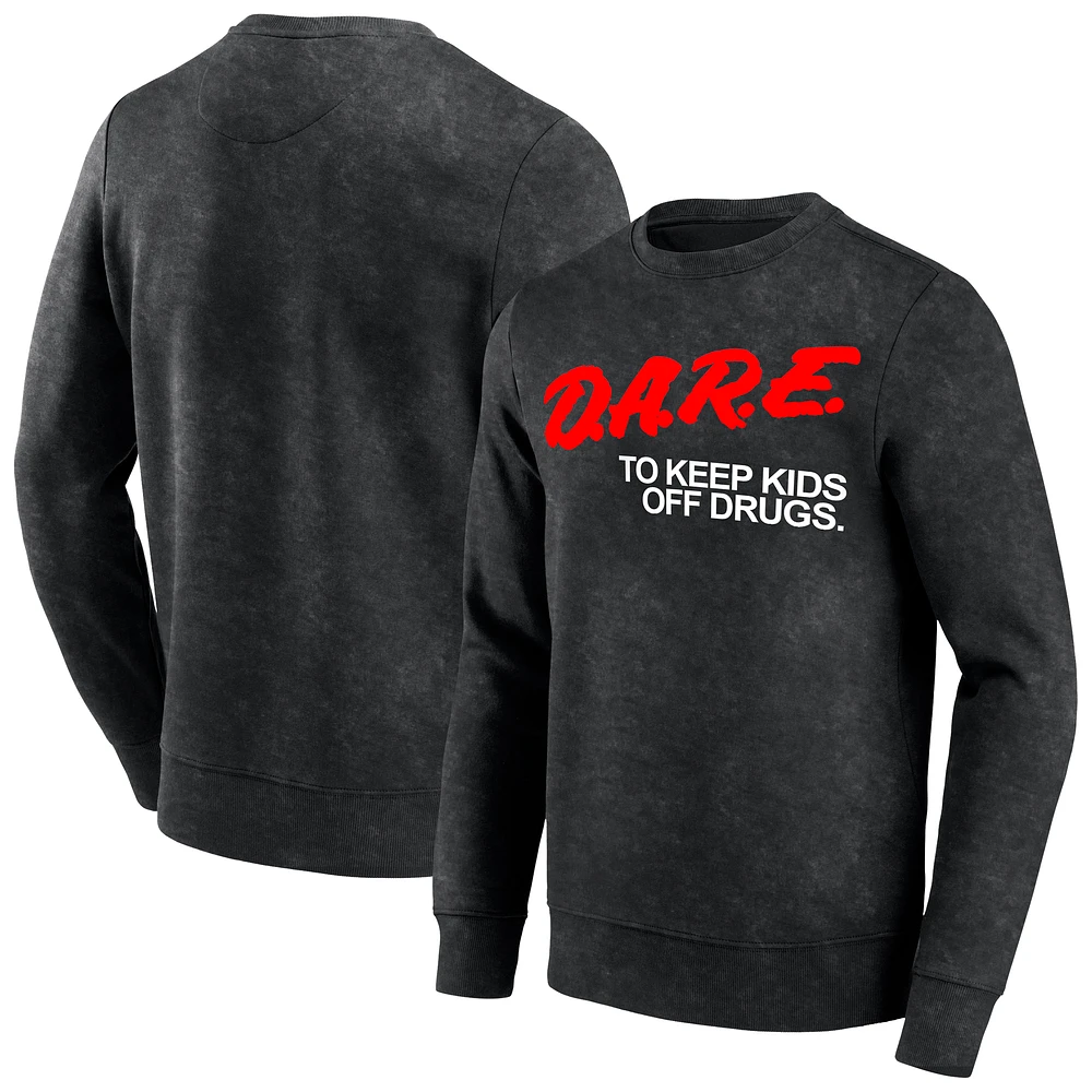Men's Black D.A.R.E Logo Washed Pullover Sweatshirt