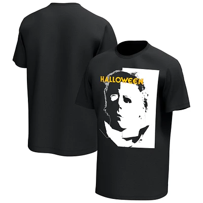 Men's Black Halloween Mask Graphic T-Shirt