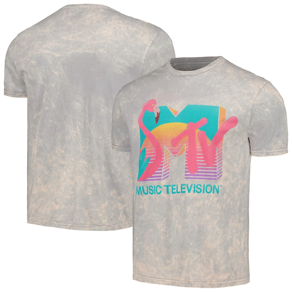 Men's Gray MTV Flamingo Washed T-Shirt