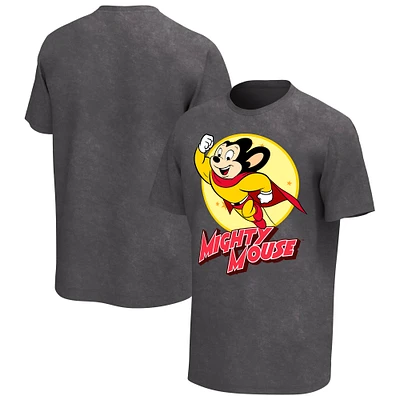 Men's Black Mighty Mouse Washed Graphic T-Shirt
