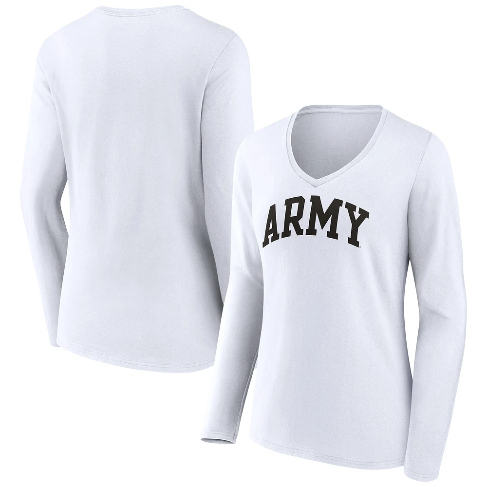 Women's Army Black Knights Basic Arch Long Sleeve V-Neck T-Shirt