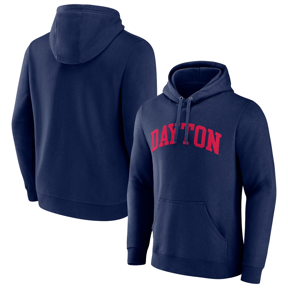 Men's Navy Dayton Flyers Basic Arch Pullover Hoodie