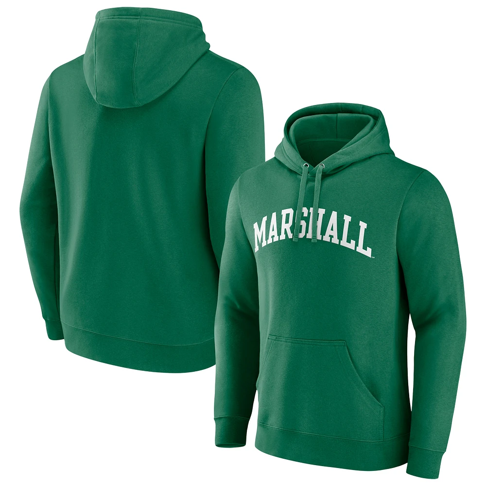 Men's Kelly Green Marshall Thundering Herd Basic Arch Pullover Hoodie