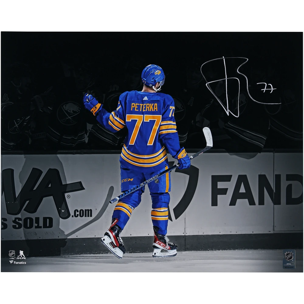 JJ Peterka Buffalo Sabres Autographed 16" x 20" 1st NHL Goal Celebration Photograph