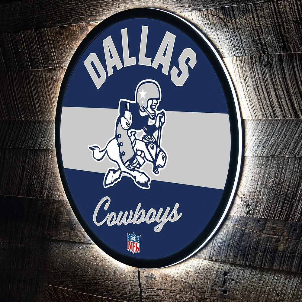 Dallas Cowboys 23" LED Retro Logo Round Wall Sign