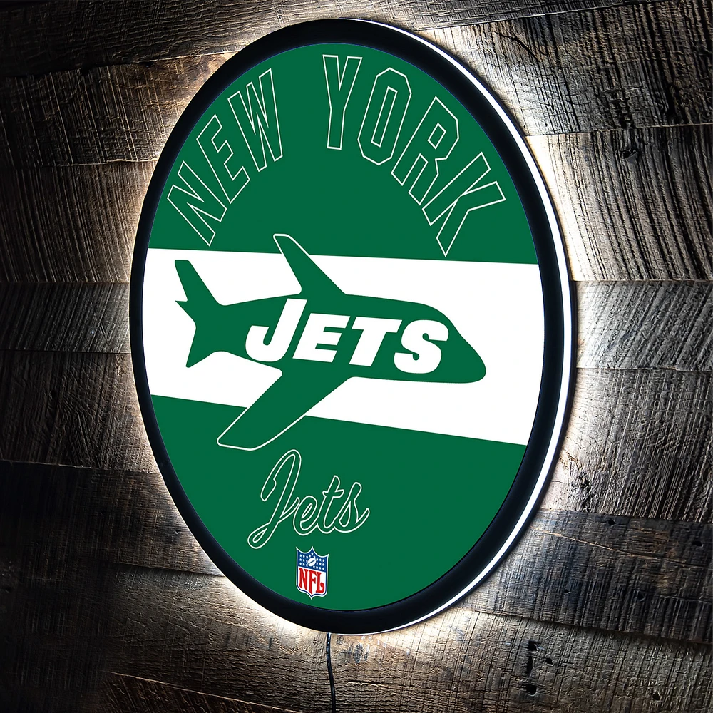 New York Jets 23" LED Retro Logo Round Wall Sign