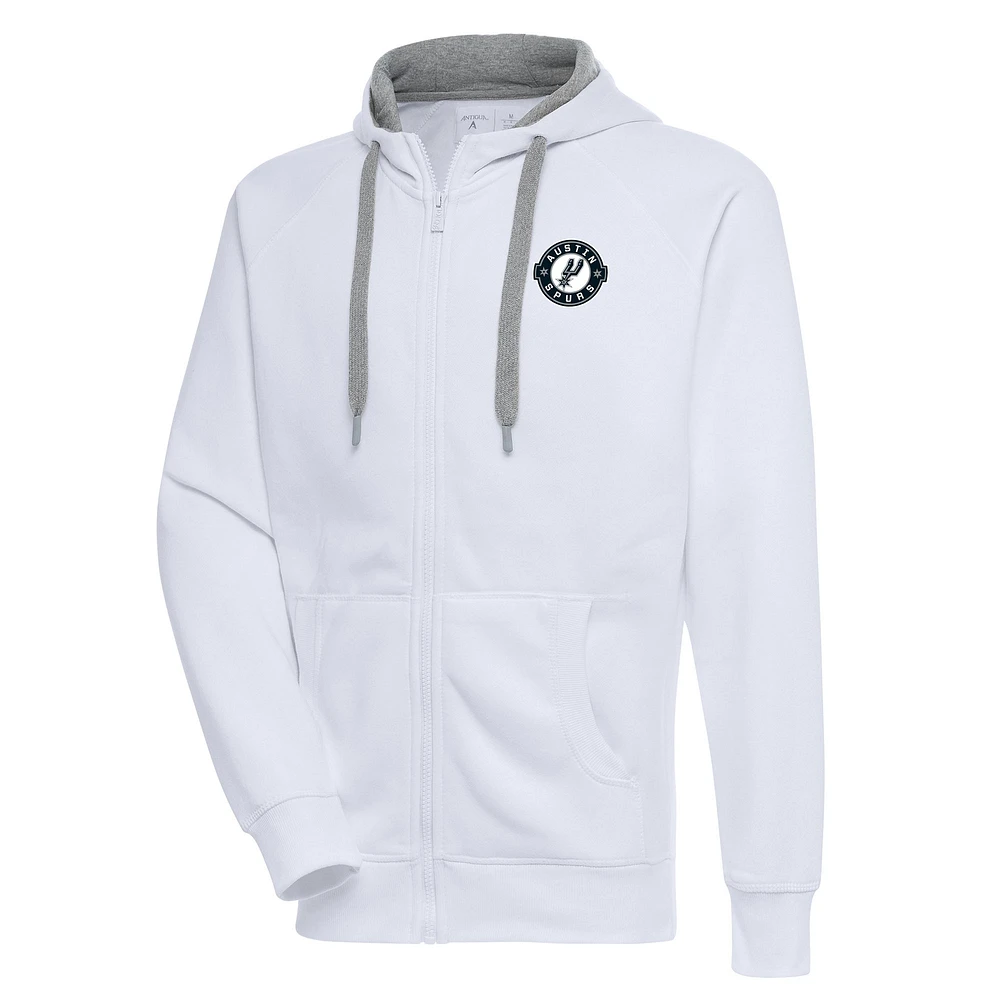 Men's Antigua Austin Spurs Victory Full-Zip Hoodie