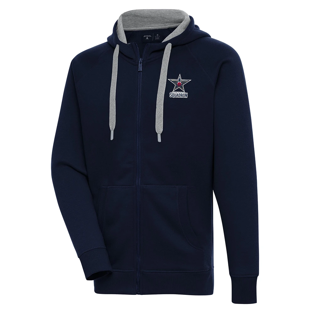 Men's Antigua Navy Birmingham Squadron Victory Full-Zip Hoodie