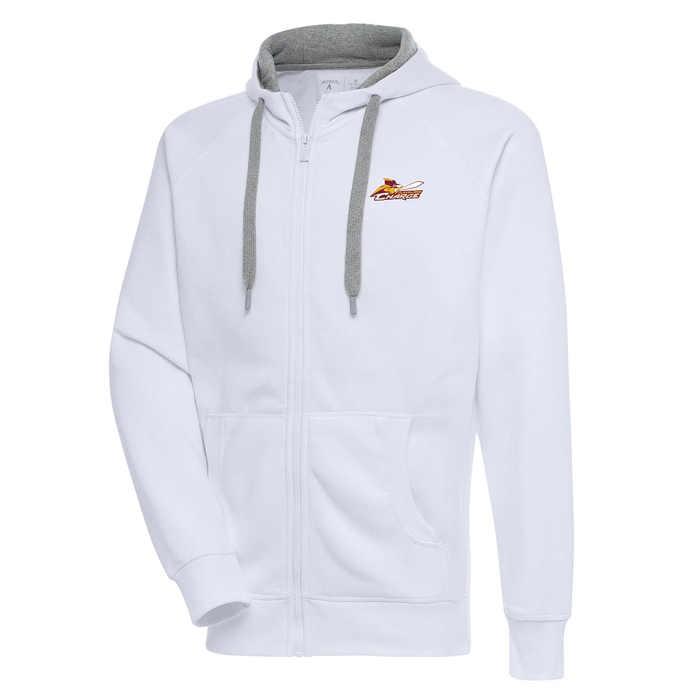 Men's Antigua White Cleveland Charge Victory Full-Zip Hoodie