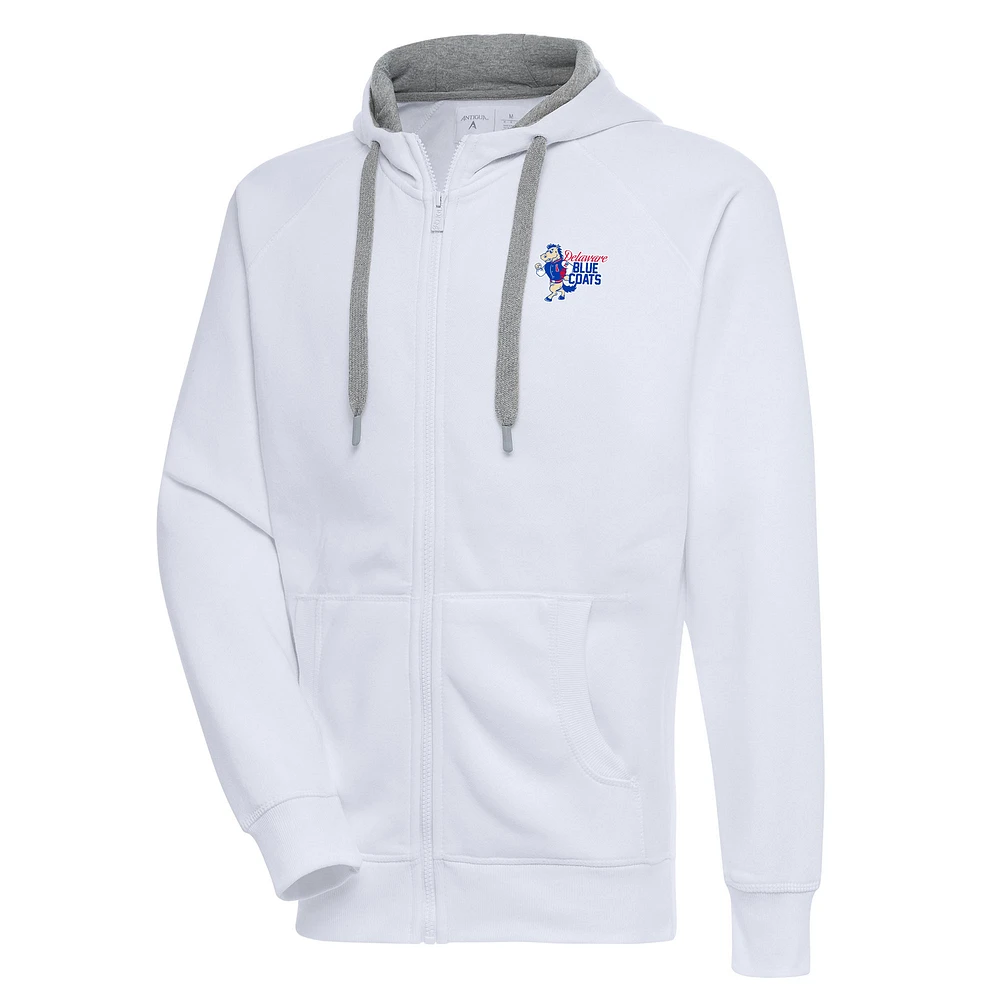 Men's Antigua Delaware Blue Coats Victory Full-Zip Hoodie