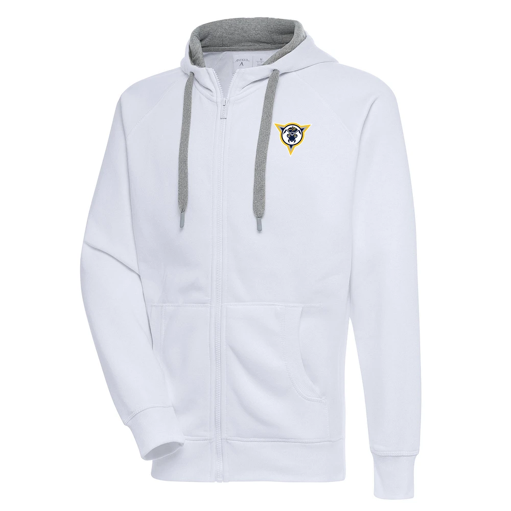 Men's Antigua White Fort Wayne Mad Ants Victory Full-Zip Hoodie