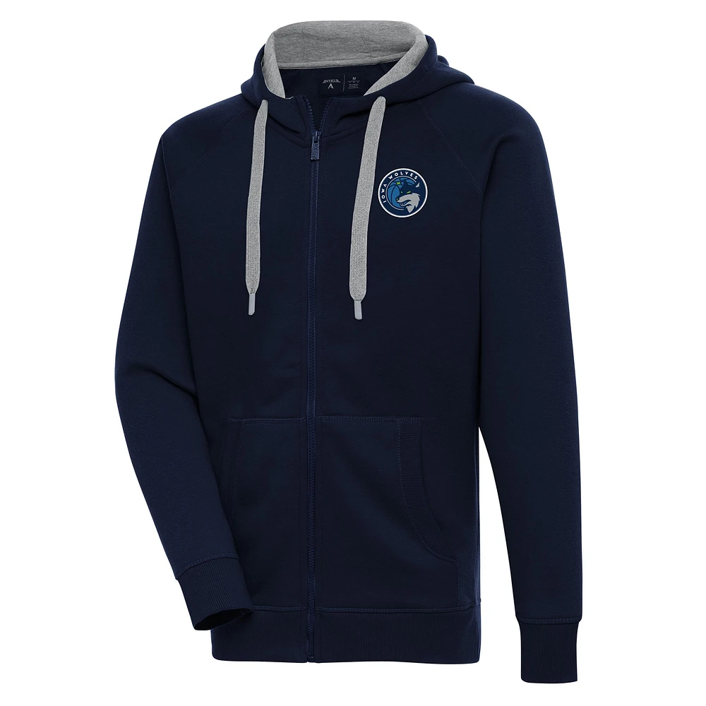 Men's Antigua Navy Iowa Wolves Victory Full-Zip Hoodie