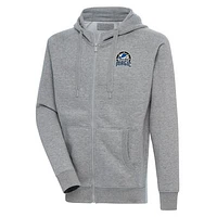 Men's Antigua  Heather Gray Lakeland Magic Victory Full-Zip Hoodie