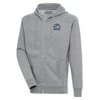 Men's Antigua  Heather Gray Lakeland Magic Victory Full-Zip Hoodie