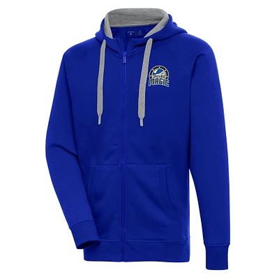 Men's Antigua  Blue Lakeland Magic Victory Full-Zip Hoodie