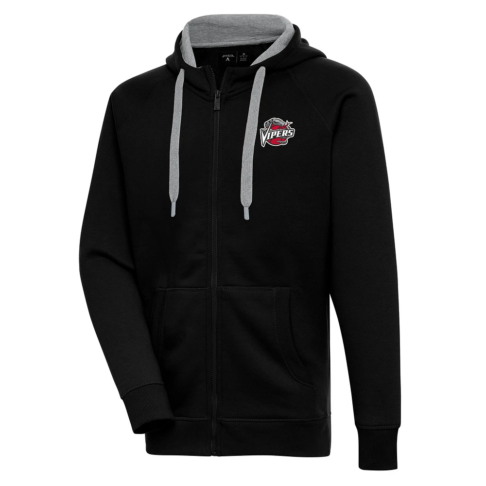 Men's Antigua Black Rio Grande Valley Vipers Victory Full-Zip Hoodie