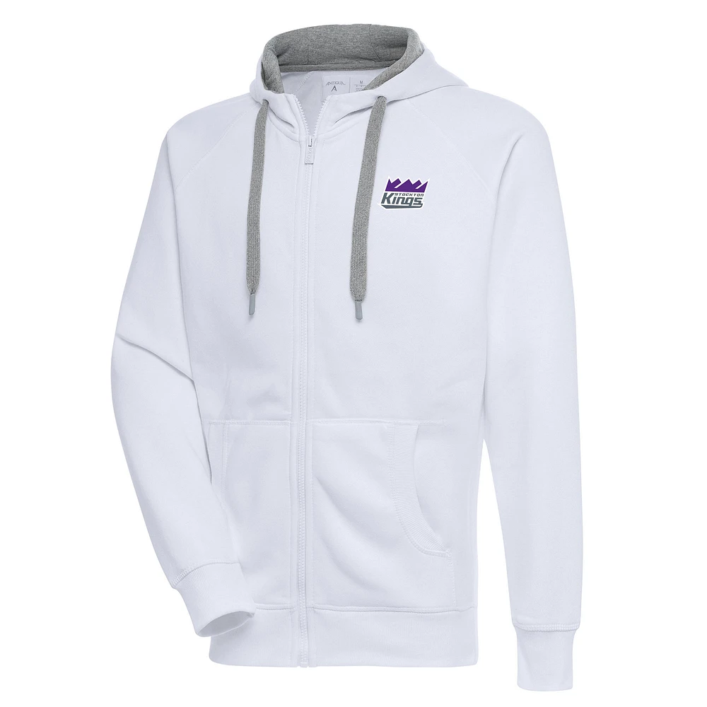 Men's Antigua Stockton Kings Victory Full-Zip Hoodie
