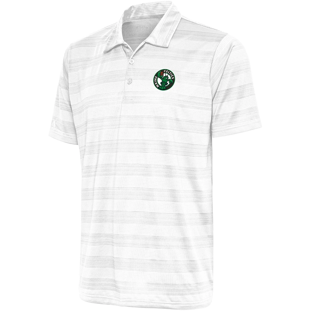 Men's Antigua White Maine Celtics Compass Polo