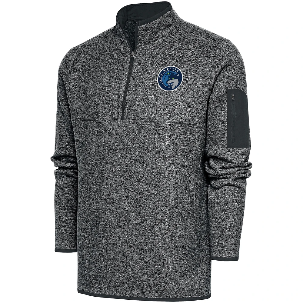 Men's Antigua Charcoal Iowa Wolves Fortune Quarter-Zip Pullover Jacket