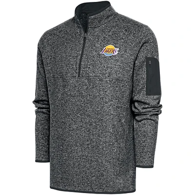 Men's Antigua Charcoal South Bay Lakers Fortune Quarter-Zip Pullover Jacket