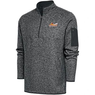 Men's Antigua Heather Charcoal Cleveland Charge Big & Tall Fortune Quarter-Zip Pullover Jacket