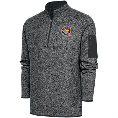 Men's Antigua Heather Charcoal College Park Skyhawks Big & Tall Fortune Quarter-Zip Pullover Jacket