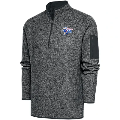 Men's Antigua Heather Charcoal Delaware Blue Coats Big & Tall Fortune Quarter-Zip Pullover Jacket