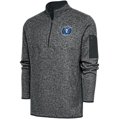 Men's Antigua Heather Charcoal Texas Legends Big & Tall Fortune Quarter-Zip Pullover Jacket