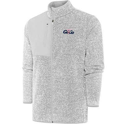 Men's Antigua Heather Gray Capital City Go-Go Fortune Full-Zip Jacket