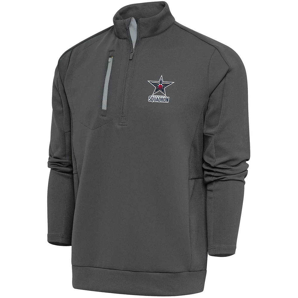 Men's Antigua Charcoal Birmingham Squadron Generation Quarter-Zip Pullover Top
