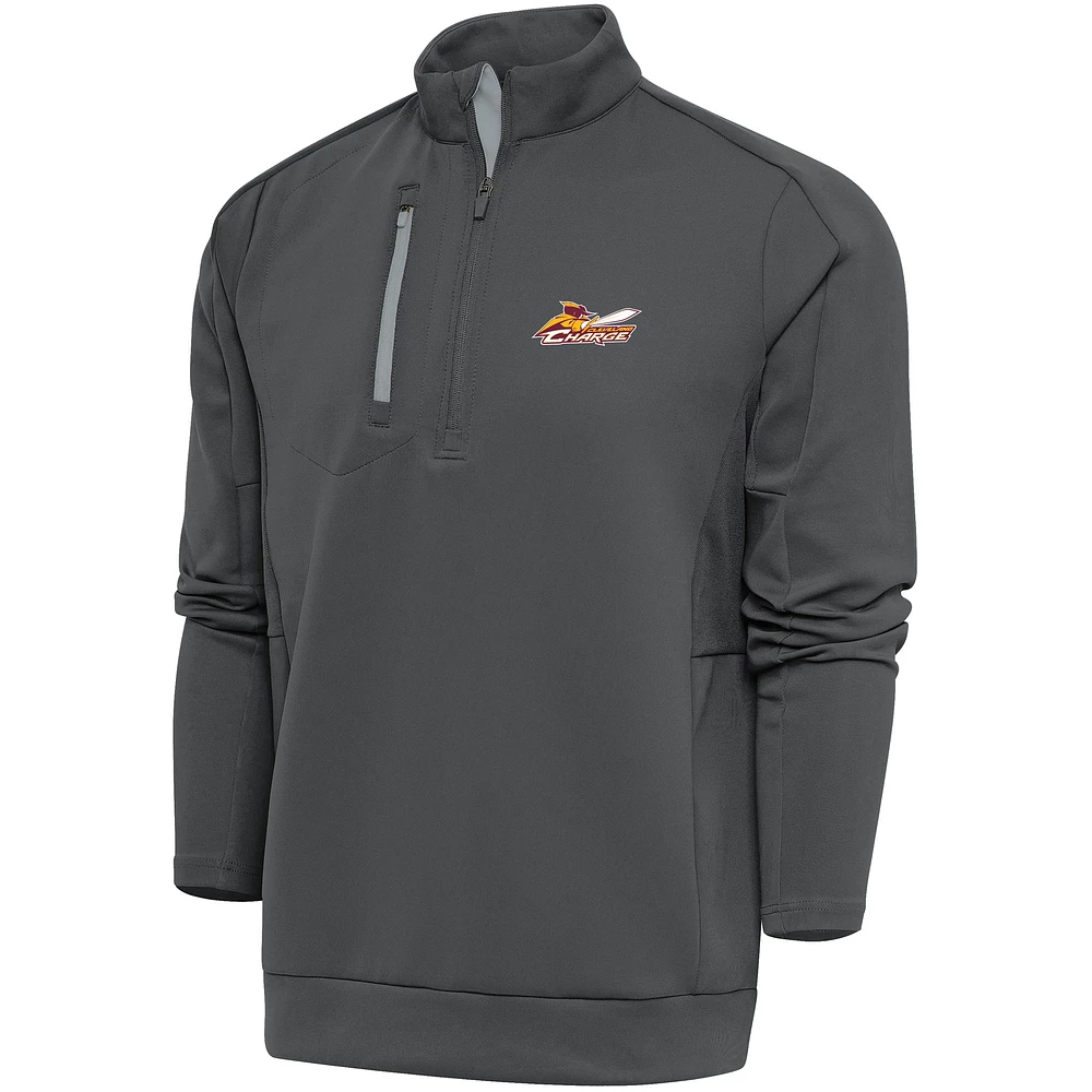 Men's Antigua Charcoal Cleveland Charge Generation Quarter-Zip Pullover Top