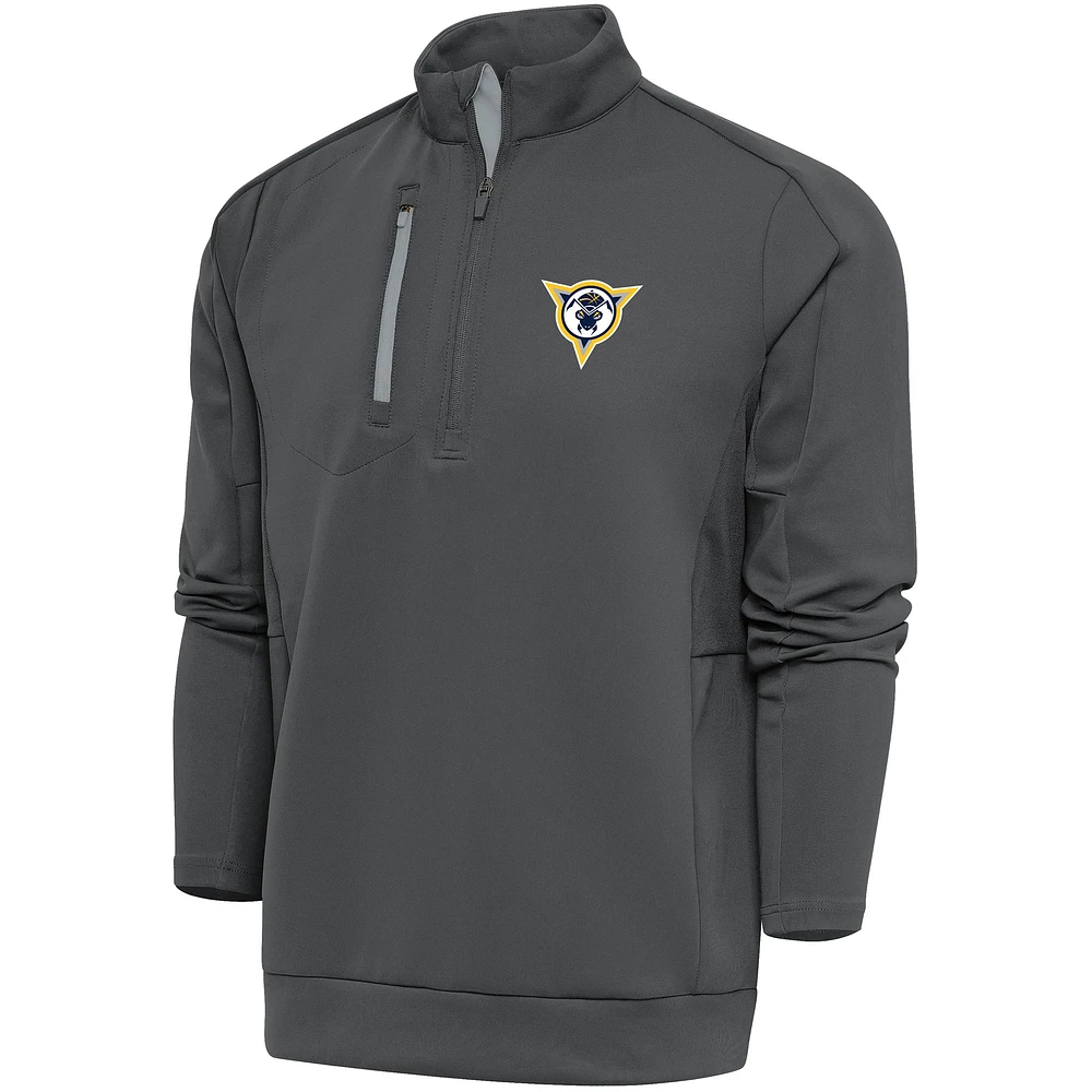 Men's Antigua Charcoal Fort Wayne Mad Ants Generation Quarter-Zip Pullover Top