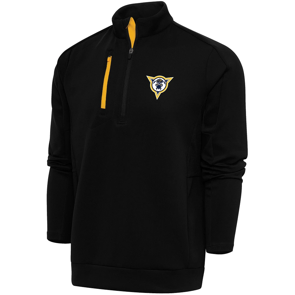 Men's Antigua Black Fort Wayne Mad Ants Generation Quarter-Zip Pullover Top