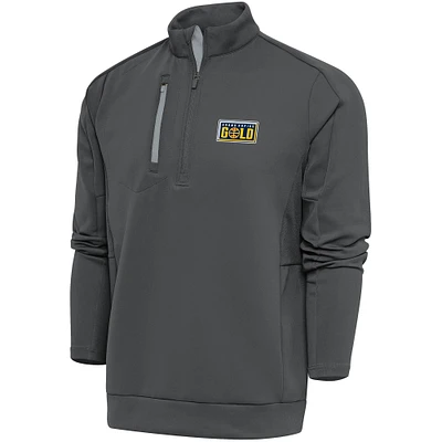 Men's Antigua Charcoal Grand Rapids Gold Generation Quarter-Zip Pullover Top