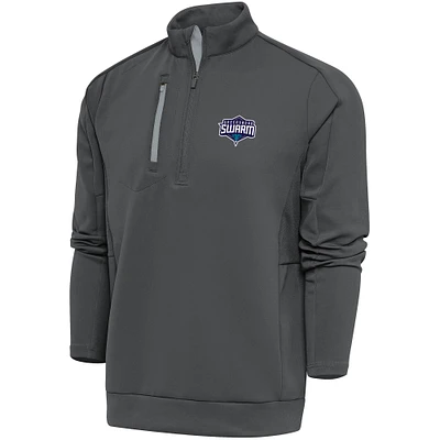 Men's Antigua Charcoal Greensboro Swarm Generation Quarter-Zip Pullover Top